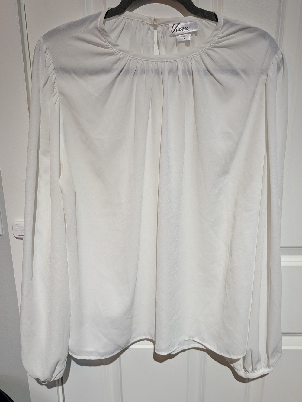 vixen sheer whitw blouse 3x pinup retro vintage